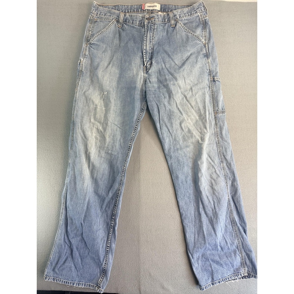 y2k Levi's Carpenter Jeans Mens 36x32 Light Wash Blue Relaxed Straight Denim VTG